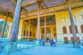 The gallery of Chehel Sotoun Palace in Isfahan, Iran