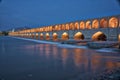 Isfahan, Iran - 2019-04-13 - Sie So Pol Bridge after sunset during blue hour