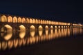 Isfahan, Iran - 2019-04-13 - Sie So Pol Bridge after sunset during blue hour