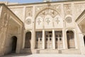 Isfahan Province- Kashan  IRAN-April 30- 2019 wooden windows and wall carving inside Borujerdi house Royalty Free Stock Photo