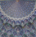 Isfahan Shah Mosque entrance ceiling Royalty Free Stock Photo