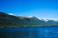Isfjorden fjord and adjacent mountains near Andalsnes, Norway Royalty Free Stock Photo