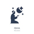 Isha icon. Trendy flat vector Isha icon on white background from
