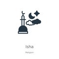 Isha icon vector. Trendy flat isha icon from religion collection isolated on white background. Vector illustration can be used for