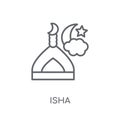 Isha linear icon. Modern outline Isha logo concept on white back
