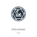 Isha prayer icon vector. Trendy flat isha prayer icon from signs collection isolated on white background. Vector illustration can