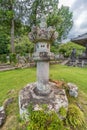 Ishidoro traditional stone lantern at Sotokuji temple. Nichiren sect Buddhist temple Royalty Free Stock Photo