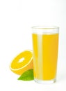 Glass jar of fresh orange juice with fresh fruits on dark table Royalty Free Stock Photo