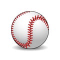 Isilated vector illustration of leather baseball ball  on white background with shadow Royalty Free Stock Photo