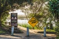 Isimangaliso wetland, danger crocodiles attention sign