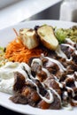Iskender kebab a popular Turkish dish Royalty Free Stock Photo