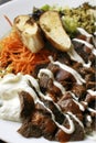 Iskender kebab a popular Turkish dish Royalty Free Stock Photo