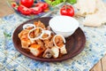 Iskender kebab - traditional turkish food Royalty Free Stock Photo