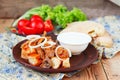 Iskender kebab - traditional turkish food Royalty Free Stock Photo