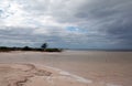 Isla Blanca beach under stormy skies on the Isla Blanca peninsula Cancun Mexico Royalty Free Stock Photo