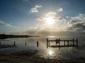 Isla Blanca, Cancun, Mexico, South America: [Sunset at natural island near Cancun, clear waters, lagoon, tourist destination, Cari Royalty Free Stock Photo