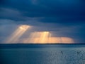 Isla Blanca, Cancun, Mexico, South America: [Sunset at natural island near Cancun, clear waters, lagoon, tourist destination, Cari Royalty Free Stock Photo