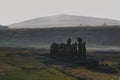 ISLA DE PASCUA, CHILE - Aug 25, 2017: famous statues in chile Royalty Free Stock Photo