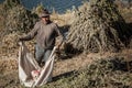 Unidentified Bolivian worker on Isla del Sol, on the Titicaca lake, the largest highaltitude lake in the world 3808 mt - Bolivia