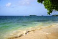 The Carribean Sea and one of its beautiful beaches on Isla Grande, Rosario Archipelago Royalty Free Stock Photo