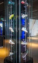 Autographed tennis shoes on display at the Rafa Nadal Museum