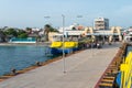 Isla Mujeres, Mexico - September 13, 2021: View of ferry port with the boat Ultramar in Isla Mujeres, Cancun, Mexico Royalty Free Stock Photo