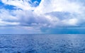 Isla Mujeres panorama view from speed boat in Cancun Mexico Royalty Free Stock Photo