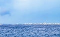 Isla Mujeres panorama view from speed boat in Cancun Mexico Royalty Free Stock Photo