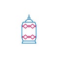 Islam, arabian lantern 2 colored line icon. Simple blue and red element illustration. Islam, arabian lantern concept outline