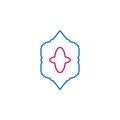 Islam, arabic design 2 colored line icon. Simple blue and red element illustration. Islam, arabic design concept outline symbol Royalty Free Stock Photo