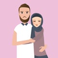 Islam couple married man woman wear veil scarf