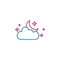 Islam, crescent moon stars and cloud 2 colored line icon. Simple blue and red element illustration. Crescent moon stars and cloud