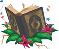 Islam Holy Book Quran Moslem Arab Cartoon Drawing Vector Illustration Royalty Free Stock Photo