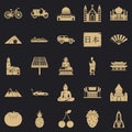 Islam icons set, simple style