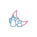 Islam, islamic Ramadan 2 colored line icon. Simple blue and red element illustration. Islam, islamic Ramadan concept outline