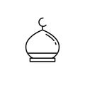Islam mosque dome. Simple monoline icon style for muslim ramadan and eid al fitr celebration