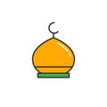 Islam mosque dome. Simple monoline icon style for muslim ramadan and eid al fitr celebration