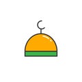 Islam mosque dome. Simple monoline icon style for muslim ramadan and eid al fitr celebration