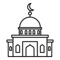 Islam mosque icon, outline style