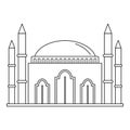 Islam mosque icon, outline style