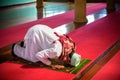 Islam muslim man in custom dress praying Royalty Free Stock Photo