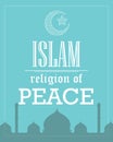 Islam religion of peace poster template flat vector