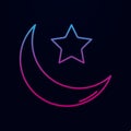 Islam star and crescent moon nolan icon. Simple thin line, outline of religion icons for ui and ux, website or mobile