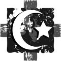 Islam symbol on artistic background in grey tones