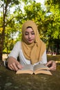 Islam woman read a book Royalty Free Stock Photo