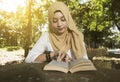 Islam woman read a book Royalty Free Stock Photo