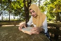 Islam woman read a book Royalty Free Stock Photo