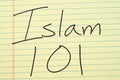 Islam 101 On A Yellow Legal Pad Royalty Free Stock Photo