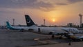 Islamabad, Pakistan - April 8 2018 : Two airplanes parking in Islamabad Airport Royalty Free Stock Photo