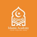 Islamic Academy logo design vector template. The logo is meant to represent the Islamic Academy and its teachings Royalty Free Stock Photo